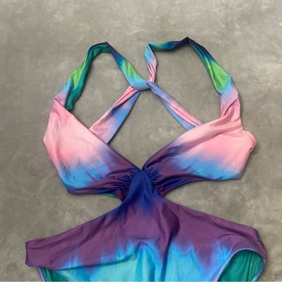 New! Agua Bendita Malibu One Piece ombré cutout monokini Swimsuit 24482 - Picture 7 of 11